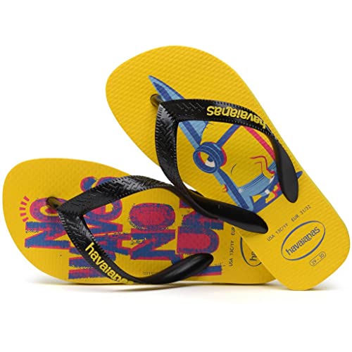 Chinelo Minions, Havaianas, Adulto Unissex, Amarelo/Preto/Amarelo, 37/38