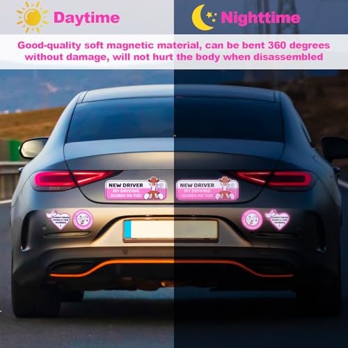 3 Magnetische Aufkleber für Fahrschüler, Selbstklebend Reflektierende Aufkleber für Fahranfänger Logo für Fahranfänger für Fahranfänger (Gans)