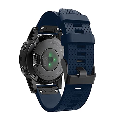 Ersatz-Armband f&uuml;r Garmin Fenix 5S, mit Schnellverschluss, aus Silikon, Sport-Stil (Marineblau)