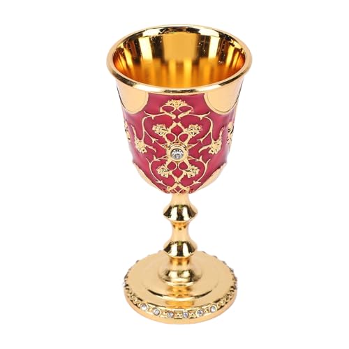 Smandy Kieliszki do Wina Czara, Delikatny Retro Dekoracyjny Kubek do Wina dla Domu Bar Party Wesele Renesansowy Vintage Czara średniowieczny Złoty Kielich Pimp Cup