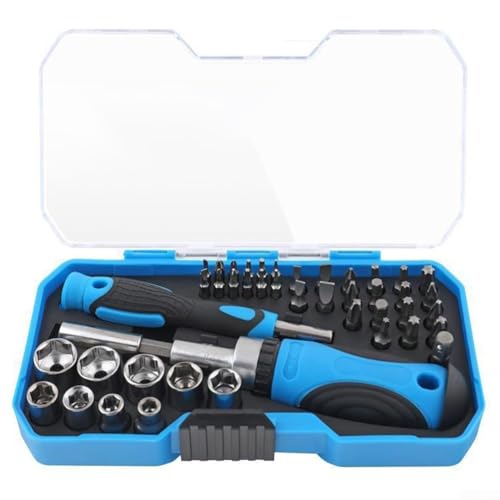 Image of 34-in-1 Ratchet Screwdriver Set With For Cr-v Bits, For Pozidriv And For Torx Driver Kit For Household Repairs, Non-slip Grip Handle With Storage Case(44-piece)