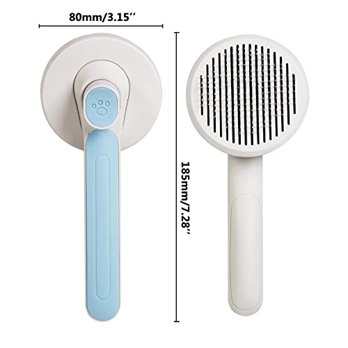 Cat Brush For Shedding-Cat Brushes For Indoor Cats Long Short Hair-Cat Grooming Brush For Massages Cat Comb Pet Slicker Brush-Removes Tangles, Mats, And Loose Hair-Blue #TOP3