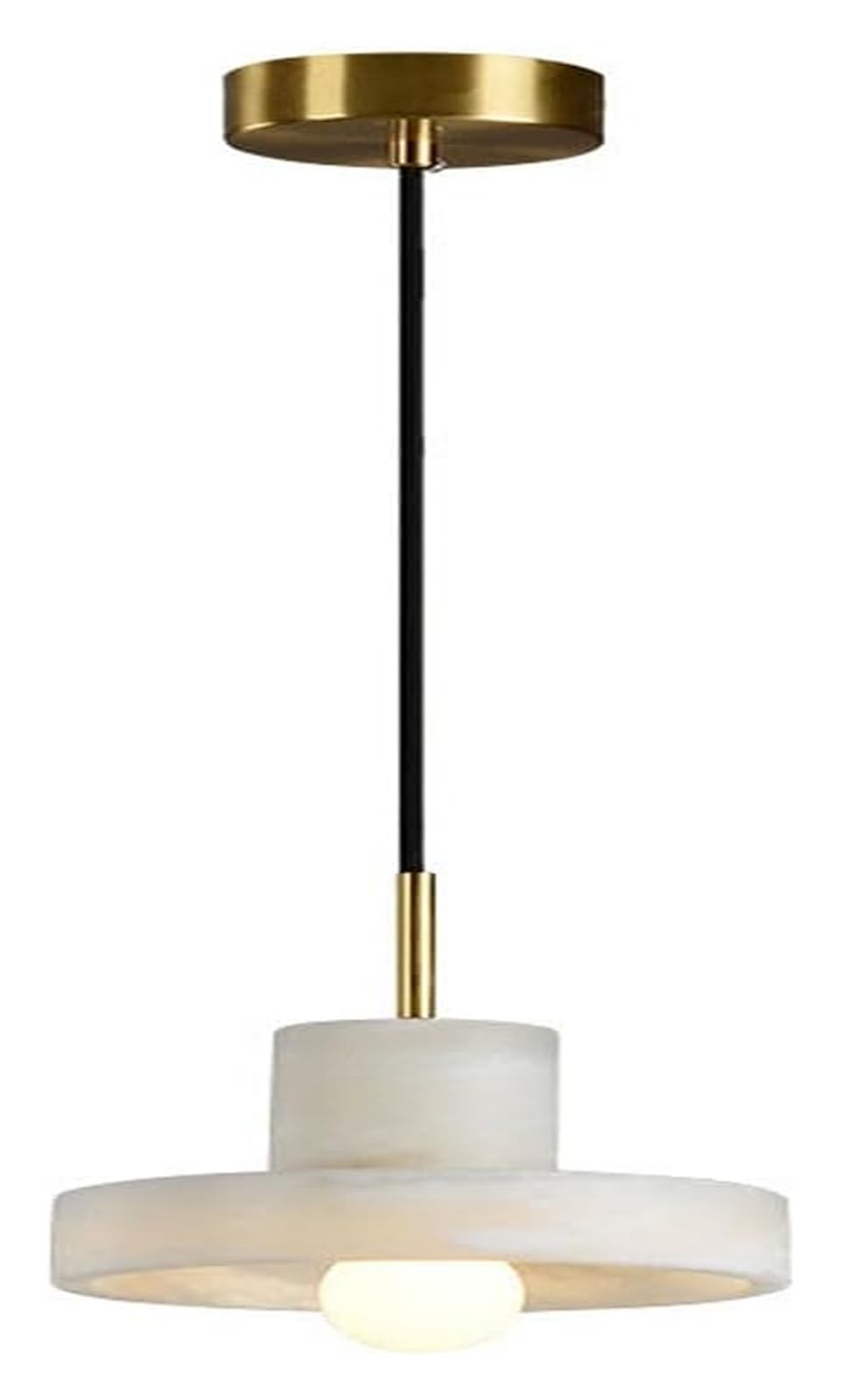 VGTLAKEX Pendant Light Vintage Alabaster Pendant Lights for Kitchen Island White Marble Chandelier Modern Brass Ceiling Light Fixtures Bedroom Dining