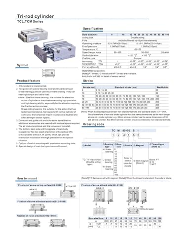 Cylindre pneumatique de guidage compact double effet modèle MGPL50 - 3