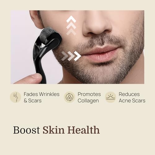 Image of ForMen Derma Roller with Sanitizer(60 ml) Spray for Hair & Beard Growth 1mm | 540 Titanium Needles for Hair Regrowth | For Hairfall Thickening, Repair Damages and Activates