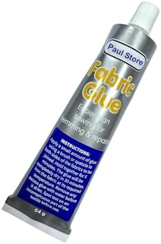 PaulStore Extra Strong Fabric Glue 50ml - Quick Bond Adhesive for Hemming Sewing No Stitch Sew Quick DIY Arts & Crafts Comes With Spreader