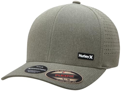 Image of Hurley Mens Trucker Hat - Curved Brim H2O Dri Summer Fitted Baseball Cap for Men with Mesh Back