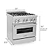 ZLINE 30 Inch 4.0 Cubic Foot Stainless Steel Dual Fuel Range with 4 Burner Porcelain Cooktop, Gas Stove, Cast Iron Grill, and Electric Convection Oven