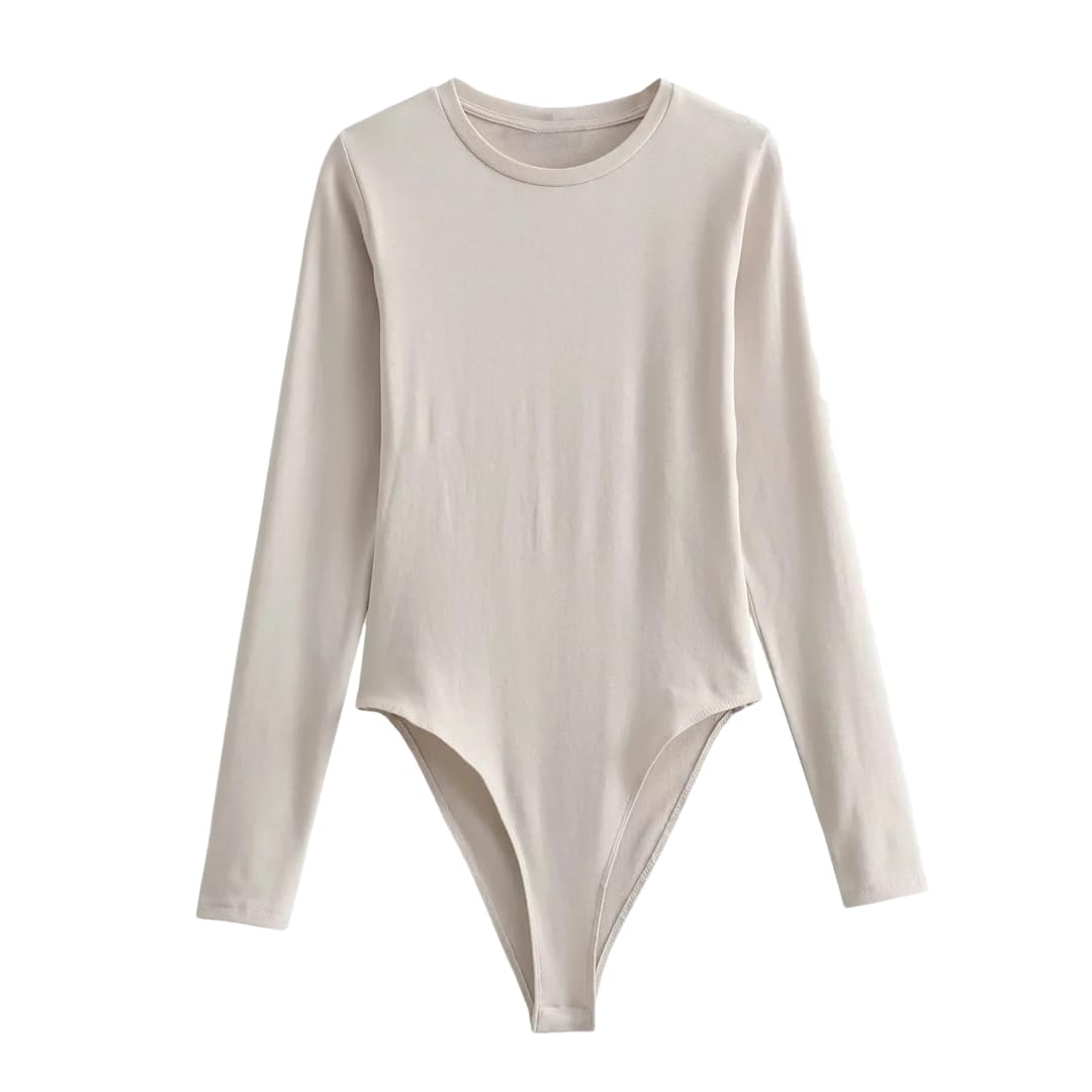 Hndudnff Damskie body z długim rękawem zapinane na guziki body vintage pajacyki solidne body kombinezon, 2, L