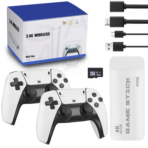 Retro Gaming Console with 40,000+ Classic Games, 23 Emulators, Dual 2.4GHz Wireless Controllers, 4K HD Output, Save & Load Function, Plug & Play, Compatible with TV/PC/Projector, 64GB