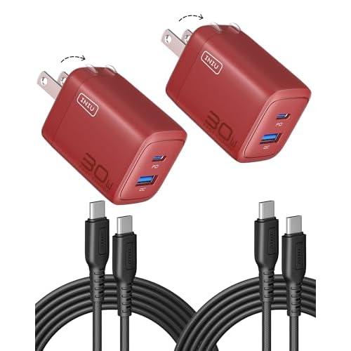 INIU 2-Pack 30W PD Dual-Port USB-C Charger with 5ft Cable