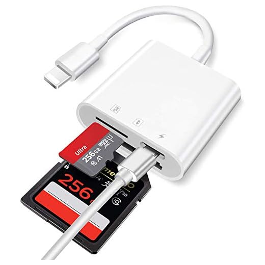 [Apple MFi Certified] Lightning to SD/Micro Card Reader for iPhone/iPad, 3 in 1 Memory Card Reader Adapter with Charging Port, Trail Game Camera SD Card Reader Viewer, No App Required Plug and Play
