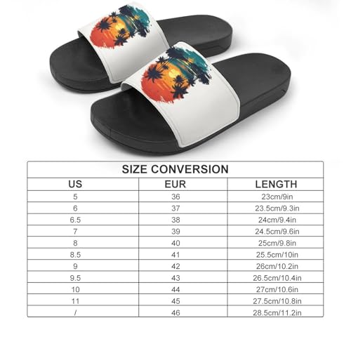 Coconut Tree Sunset Funny House Sandals Non Slip Shower Slippers Quick Drying Bathroom Shoes for Women Men2