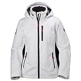 Helly Hansen Crew Hooded Midlayer Jacket Chaqueta Impermeable, Cortavientos y Transpirable, con Capucha, Mujer, Blanco, L