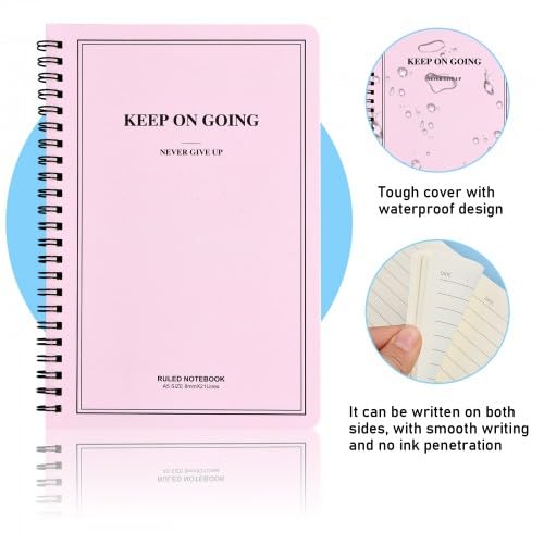 Nivofu Wirebound Notebooks, 4 Pieces of A5 Notepad Set, 20.7×14.8 cm, Journal, Spiral Notebooks, Cute Notepad - Image 3