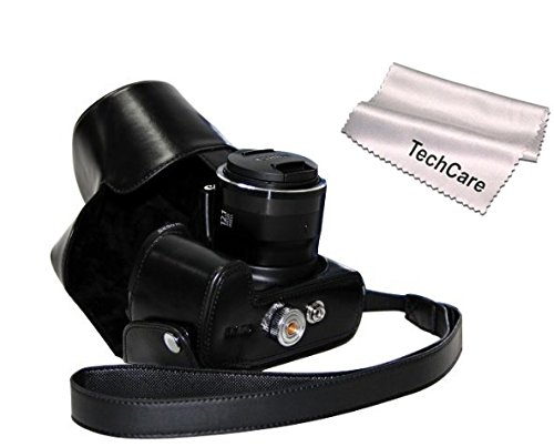 TechCare Tm"Ever Ready" Protective Leather Camera Case, Bag for Canon PowerShot SX50 HS (BLACK)
