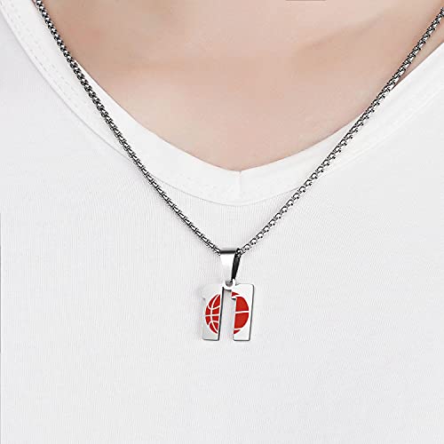 Susook Basketball Necklace For Boys 0-99 Number Pendant Inspirational Stainless Steel Number Jewelry Sport Basketball Gift For Men (3) #TOP4