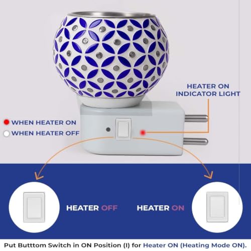 Image of Kapur Dani Camphor Electric Diffuser for Home Fragrance /Kapoor Dani Night Lamp /Multi Functional Essential Oil Camphor Burner Diffuser Electrical with On /Off Switch