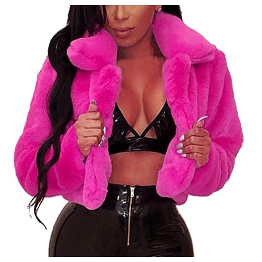 Women Winter Faux Fur Coat, Lapel Soft Fluffy Fleece Cropped Jacket, Long Sleeve Warm Thickened Plush Casual Solid Outwear Fashion Loose Short Cardigans