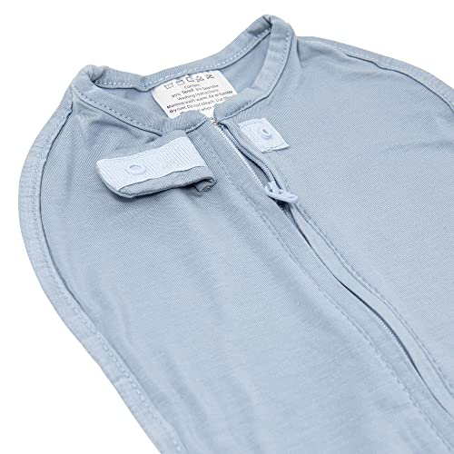 Image of Woombie Eucalyptus Leaf Tencel Sweaddling Blanket - Ultra Soft, Soothing Eucalyptus Fiber Baby Swaddle - Wearable Baby Blanket - Celestial Blue, 5-13lbs