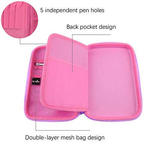 YuChiSX Unicorn Pencil Case,Unicorn Embossed Hardtop Pencil Case,Unicorn Pencil Bag,Unicorn Stationery Pencil Case Pen Holder Organizer Stationery Bag for Girls Present School Birthday Gift