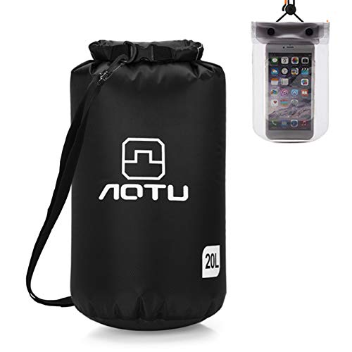 Lixada Bolsa Seca Ultraligera a Prueba de Agua Saco de Compresión Seca de 20L con Estuche para Teléfono a Prueba de Agua para Kayak Camping Pesca Surf Rafting