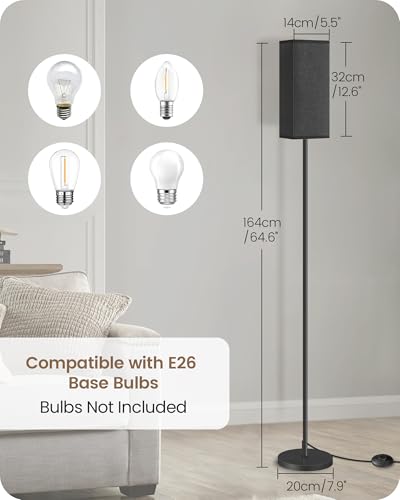 Image of Floor Lamp, Pole Lamp with Foot Switch, Modern Standing Lamp Shade, Minimalist Freestanding Lamp (Bulb Not Included), for Living Room, Bedroom Office ETL Listed, Black B07LD05
