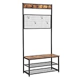 HERZLICH WILLKOMMEN ZU HAUSE: Mit diesem eleganten Garderobenständer beseitigen Sie Unordnung in Ihrem Flur; das Zusammenspiel der klaren Linien und der rustikalen Optik verleiht Ihrem Zuhause einen modernen und eleganten Charme