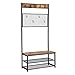 Produktbild VASAGLE Garderobenständer mit Sitzbank, im Industrie Design, Garderobe mit 9 Kleiderhaken und Schuhregal, mit Memo-Board aus Drahtgitter, Flur, Diele, Schlafzimmer, Vintage HSR46BX