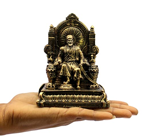 Image of eSplanade Resin Chhatrapati Shivaji Maharaj Statue Idol Sculpture Showpiece Figurine Murti - Golden - 5 inch Inches