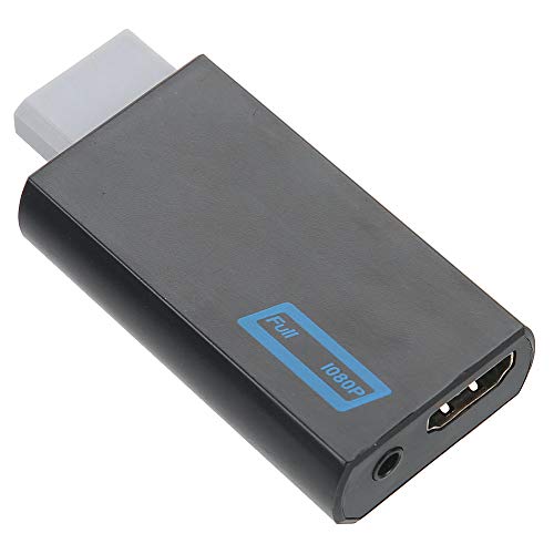 Cosiki Para Adaptador de interfaz multimedia Wii a HD, 1080P 720P 3.5mm Salida estable Transmisión Soporte HDCP LED indicador convertidor para el hogar para la fiesta