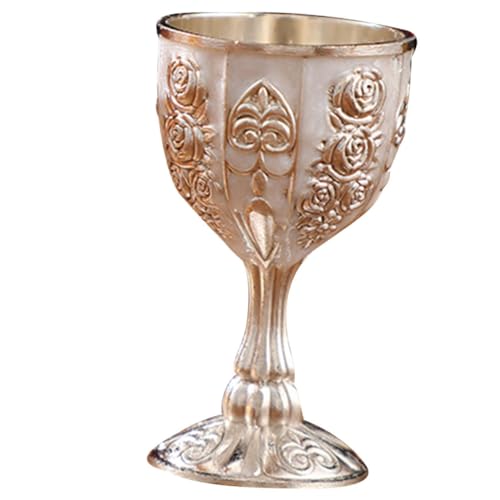 Cabilock Copa de Vino Multifuncional de Aleación de Zinc con Diseño de Rosa Cáliz Decorativo Vintage para Fiesta y Hogar Copa y Duradera