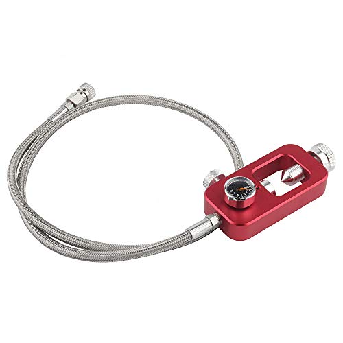 Hpdmc 4500Psi Yolk Fill Station For Hpa Tanks - High Pressure Gauge - Aluminum Alloy Refill Adapter - 36In Teflon Hose - Din Valve For Pcp Paintball Tank Charging System (Red) #TOP1