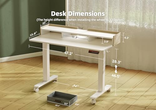 YDN-Electric-Standing-Desk-with-Drawers-Adjustable-Height-Stand-Up-Desk-48-inch-Electric-Sit-Stand-Computer-Desk-for-Home-Office-White