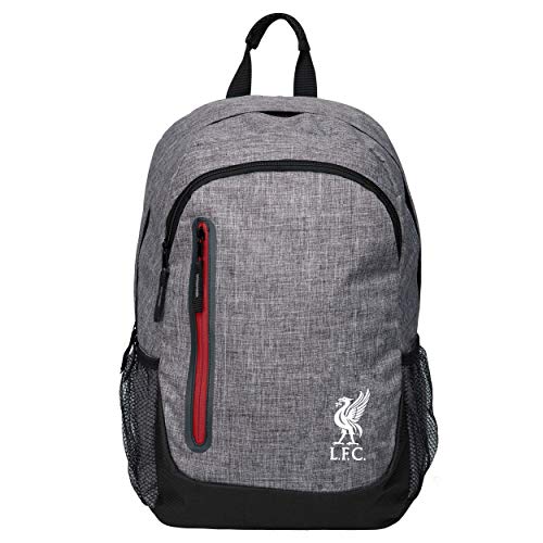 FOCO Liverpool FC Premier League EPL Club Crest Heather Grey Laptop Backpack Rucksack School Bag