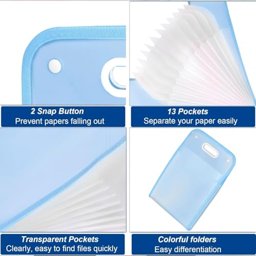 Image of 13-Layer A4 Paper File Folder - Expandable Accordion Document Organizer for Office, School, Hospital file, Bank & Home Use, Durable MultiColor Vertical Storage Bag for Students & Professionals
