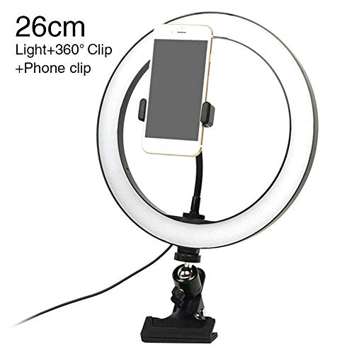 LED Circle Lights Halo Lighting,Selfie Ring Light with Tripod Stand and Phone Holder for Make Up Live Steaming Photo Photography Vlogging Video