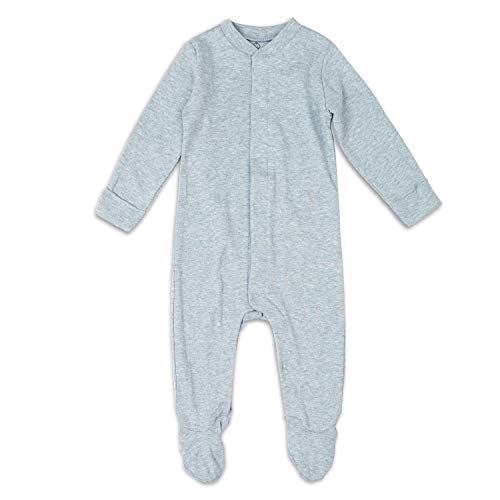 OPAWO Baby Footed Pajamas with Mittens - Infant Girls Boys Footie Onesies Sleeper (Gray, 0-3 Months)