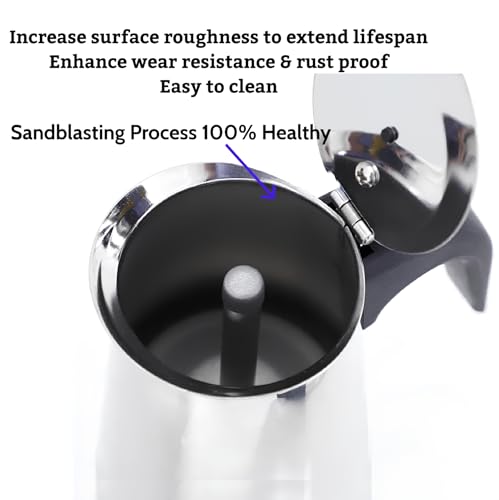 Image of Stainless Steel Moka Pot Espresso Maker,Stovetop Moka pot,Percolator Coffee Pot,Italian Coffee Maker,Cuban Cafe Brewing,Greca Coffee Maker (4 CUP)