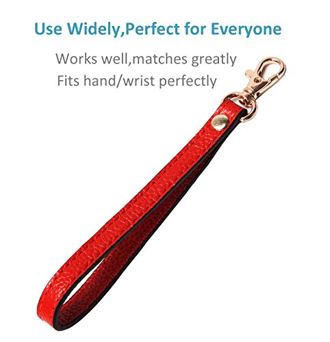 Utreers Wristlet Strap, Genuine Leather Keychain Wristlet Keychain Hand Strap For Wallet Purse Clutch Cellphone Wristlet Key (Red) #TOP2