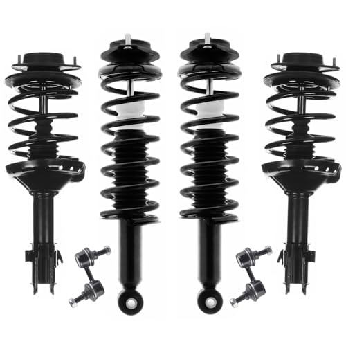 Image of Detroit Axle - 6pc Struts Sway Bars for 2008-2011 Subaru Impreza, 4 Front Rear Struts with Coil Spring 2 Front Sway Bar End Links 2009 2010 Replacement Suspension Kit