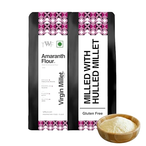 Image of TWF Virgin Amaranth Flour | 500 g | Stone Ground Rajgira Atta | Naturally Gluten-Free | Fiber-Rich | Not Pulverised | Ramdana Atta | Rajgira Peeth | Millet Flour | Ideal for Fasting | Vrat | Upvas | Soft Puffed Rotis, Baking & Gut Health