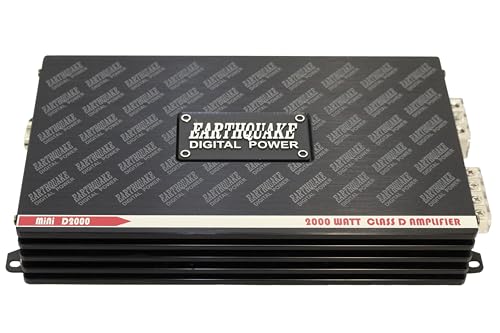 Earthquake Sound Mini D2000 (Gen 2) Mono Class D Car Amplifier, 2000 Watts Peak Power