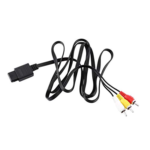 Zerone Cable N64 a de 6 pies, cables de audio y vídeo compuesto A/V, accesorios N64 para N64 GC, color negro - imagen 4