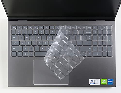 iKammo Keyboard Cover for Dell Inspiron 15 5510/5515/5518 15.6", Inspiron 16 7610, Latitude 3520 15.6" - Transparent TPU Material - Clear, Ultra-Thin, Reusable