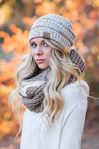 Funky Junque Cozy Winter Knit Beanie & Infinity Scarf Set for Women - Solid Colors, Confetti Designs, Value Packs4