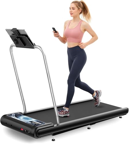 Walking Treadmill Pad with Incline Handle Bar, Silent and Foldable Fitness Equipment, Treadmill with 4-in-1 Modes, Easy Assembly, Portable Home Gym Equipment