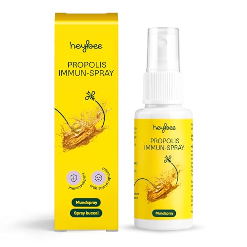 heybee Propolis Immun-Spray mit Vitamin D 30 ml (1er Pack) - das Mundspray für Kinder & Erwachsene wohltuend für Hals & Rachen + stärkt das Immunsystem Inhaltsstoffe aus nachhaltiger Imkerei