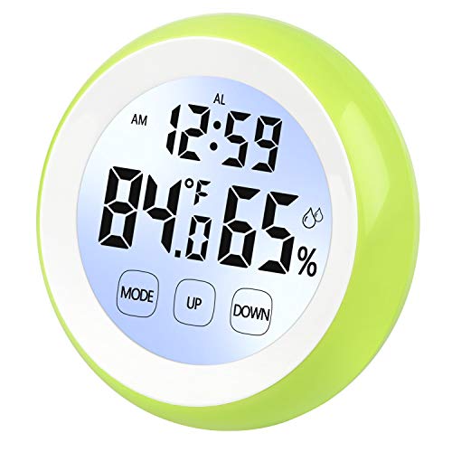 PINGHE Réveil Numérique, Horloge de Voyage avec Température, Affichage LED D'humidité, écran Tactile, Rétro-éclairage, Aimants, Non Tic-tac