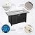 Rattaner Outdoor Furniture Sets 45 Inches Fire Table 6 PCS Patio Furniture Set Gas Fire Pit Table with Outdoor Storage Box Glass Coffee Table and Waterproof Covers Anti-Slip Peacock Blue Cushions